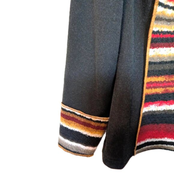 NWT Bali Black Textured Jacket with Colorful Front Panel and Cuffs. - Picture 7 of 7